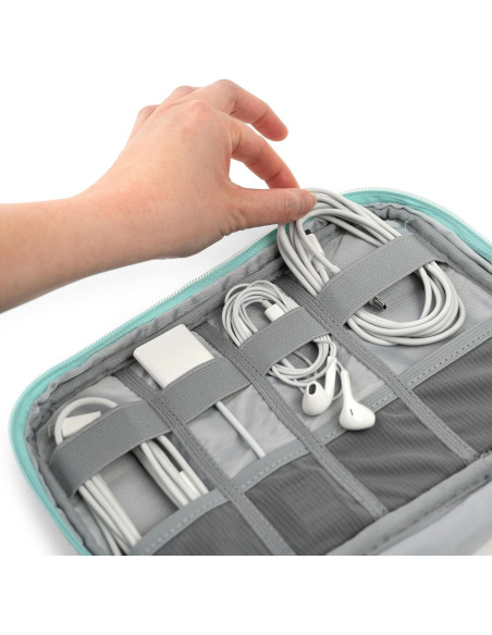 Organizador de Cables PAVILIA Verde Azulado 25.4x17.3 cm