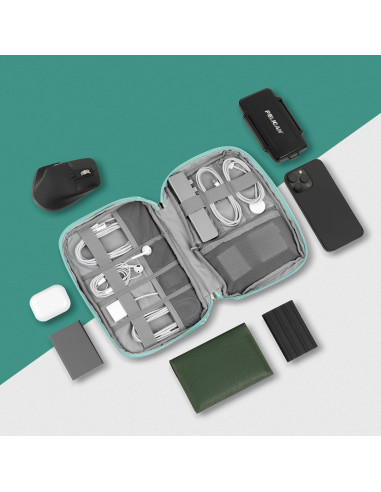 Organizador de Cables PAVILIA Verde Azulado 25.4x17.3 cm