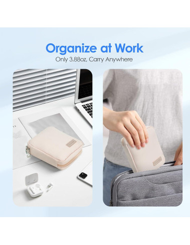 Bolsa Organizadora de Cables LENTION Beige 16.95x13cm Impermeable