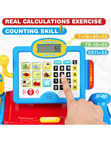 Caja Registradora Juguete Dreamon con Calculadora y Accesorios