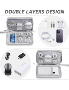 Organizador de Viaje CNPOP Doble Capa Gris 21.1x12.7cm 2