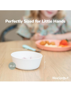 Set de 4 Tazones de Bambú WeeSprout 300 ml con Tapas 2