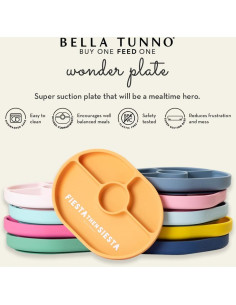 Plato de Succión Bella Tunno Pequeño Gourmet Silicona 4 Compartimentos 2