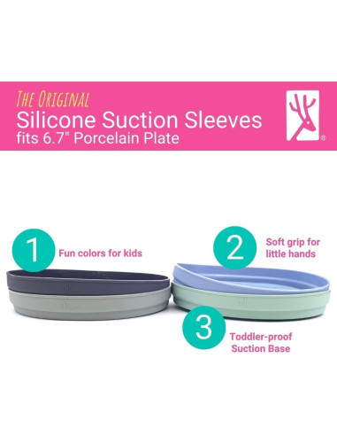 Mangas de Succión de Silicona Elk y Amigos para Plato 17 cm