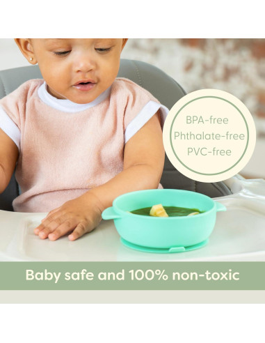Set de Cuencos y Cucharas de Silicona UpwardBaby - 4 Piezas