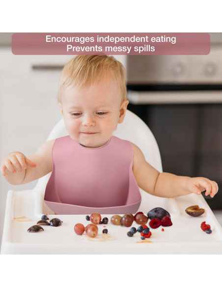 Set de Alimentación para Bebés Rosa - 10 Piezas Silicona