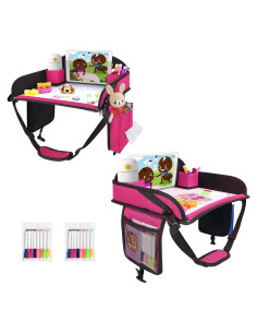 Bandeja de Viaje para Niños UTOLOVE Rosa 2 Pcs con Organizador
