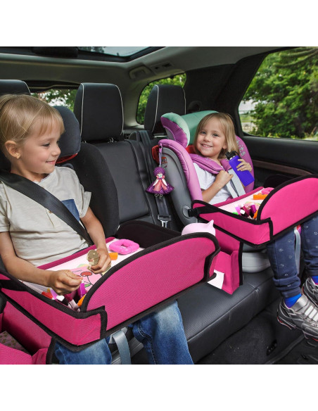Bandeja de Viaje para Niños UTOLOVE Rosa 2 Pcs con Organizador