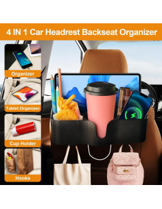 Organizador de Asiento Trasero 4 en 1 PANSDORE Negro 2