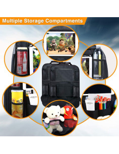 Organizador de Asiento Trasero Phovana - 2 Piezas, Negro, Oxford 2