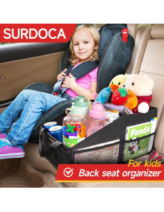 Organizador de Asiento de Coche SURDOCA Negro Plegable 44x24x22cm 2