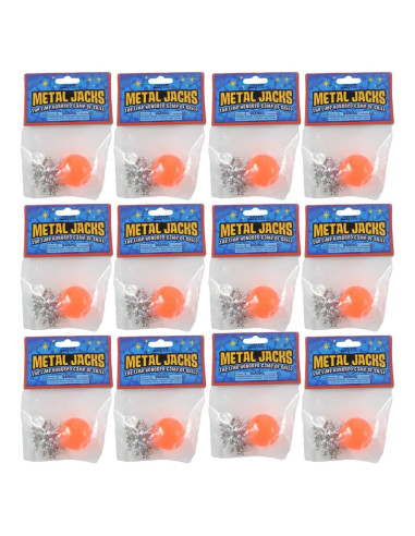 Juego de Jacks Clásico - 12 Juegos de Metal con Pelota