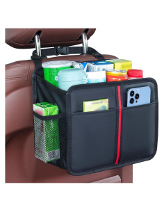 Organizador de Asiento Trasero de Coche hasentan - Cuero Sintético Negro
