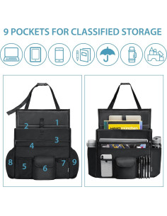 Organizador de Asiento Frontal Elantrip Negro 33x15.24x43.18 cm 2