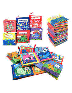 Libros de Tela Suave para Bebé YiQu - Aprendamos Juntos, 6 Piezas