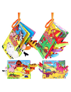 Libros Suaves para Bebés Helsort - Dinosaurios y Granja, 2 Piezas