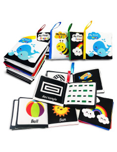Libro de Tela Suave para Bebés AMINFUN - Paquete de 4