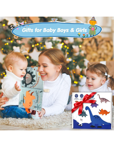 Libro de Tela para Bebés Richgv Dino 0-12 Meses 3D Libro de Tela para Bebés Richgv Dino 0-12 Meses 3D