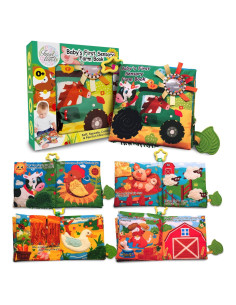 Libro de Tela para Bebés Tinselhome 0-3 Años Suave y Seguro