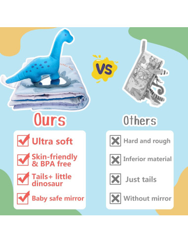 Libro de Tela para Bebés Richgv Dino 0-12 Meses 3D