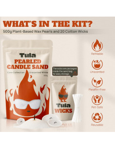 Kit de Velas Perladas Tula 500g - Cera a Base de Plantas 2