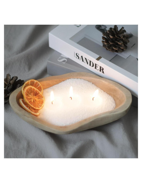 Kit de Velas DIY GrusoSP con Tazón de Madera y 30 Mechas