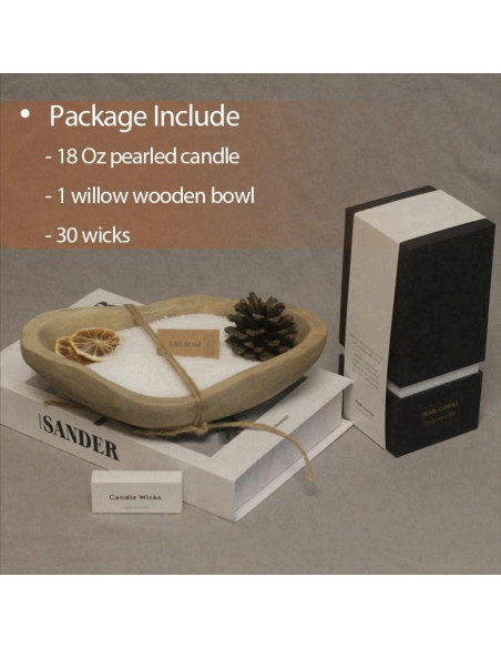 Kit de Velas DIY GrusoSP con Tazón de Madera y 30 Mechas