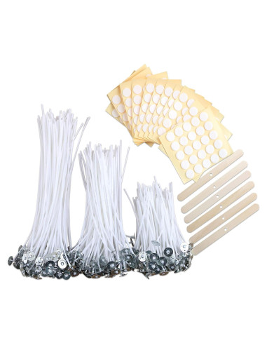 Kit para Hacer Velas MILIVIXAY 300pcs Mechas Algodón 8.9-20.3cm