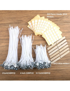 Kit para Hacer Velas MILIVIXAY 300pcs Mechas Algodón 8.9-20.3cm 2