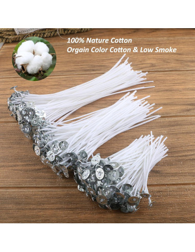 Kit para Hacer Velas MILIVIXAY 300pcs Mechas Algodón 8.9-20.3cm