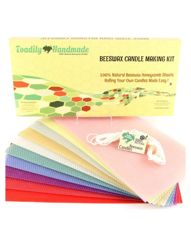 Kit de Fabricación de Velas de Cera de Abeja Toadily Handmade - 10 Hojas 42.9x20.8 cm