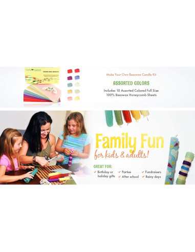 Kit de Fabricación de Velas de Cera de Abeja Toadily Handmade - 10 Hojas 42.9x20.8 cm