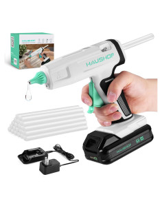 Pistola de Pegamento Caliente Inalámbrica HAUSHOF 20V con 20 Barras
