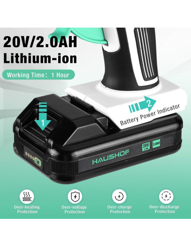 Pistola de Pegamento Caliente Inalámbrica HAUSHOF 20V con 20 Barras