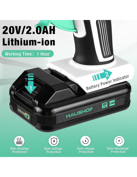 Pistola de Pegamento Caliente Inalámbrica HAUSHOF 20V con 20 Barras