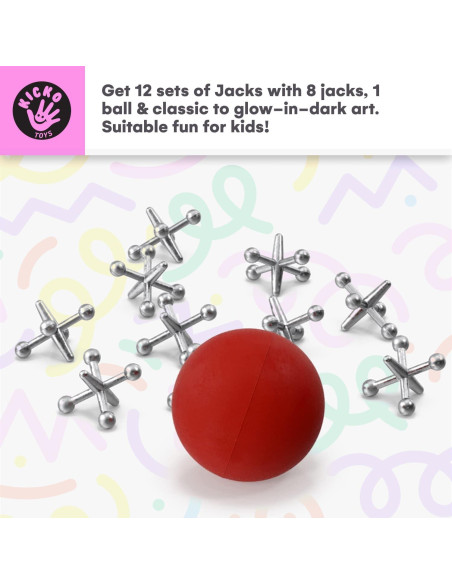 Juego de Jacks de Metal Kicko - 12 Juegos - Diversión para Niños