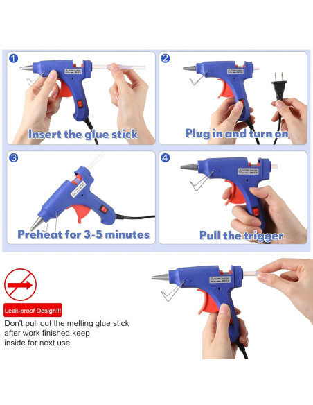 Kit de 24 Mini Pistolas de Pegamento Nuenen con Palitos 50u