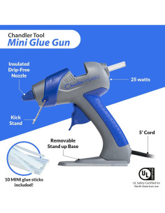 Pistola de Silicona Caliente Mini Chandler Tool 12.5V Azul 2
