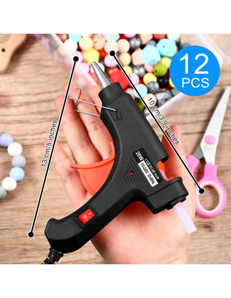 Pistola de Pegamento Caliente Zhengmy 12 Piezas 20W Negra