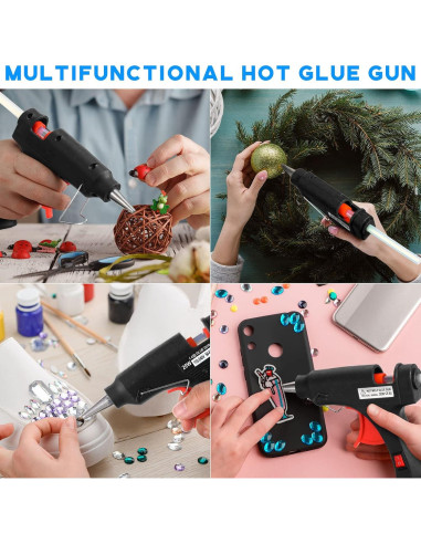 Pistola de Pegamento Caliente Zhengmy 12 Piezas 20W Negra