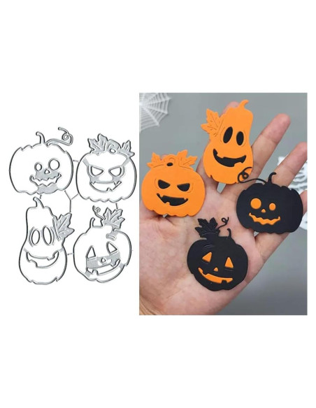 4 Piezas Troqueles de Metal Fantasmas de Calabaza para DIY