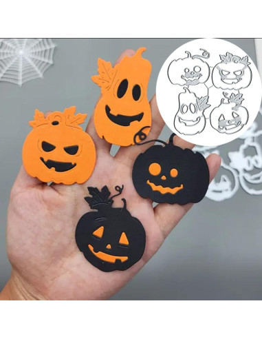 4 Piezas Troqueles de Metal Fantasmas de Calabaza para DIY