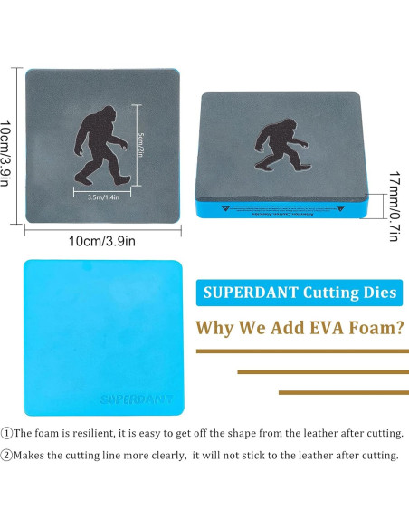 Troqueles de Corte de Madera SUPERDANT para Cuero 10x10cm