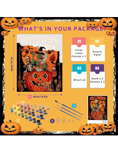Pintura por Números XACKCME Halloween 40.6x50.8 cm DIY 2