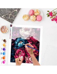 Kit de Pintura por Números Lxmsja Peonías 50x40 cm Acrílica 2
