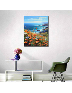 Kit de Pintar por Números TUMOVO Paisaje Amapolas 40x50cm 2