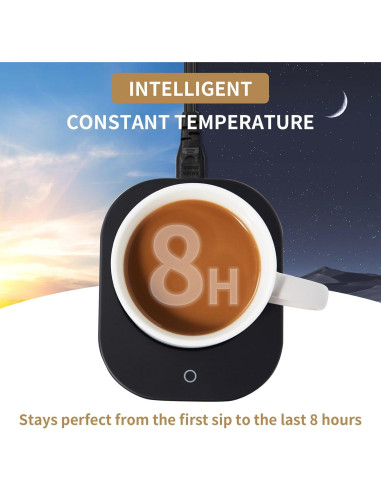 Calentador de Tazas DOPUDO Negro con Apagado Automático 4h