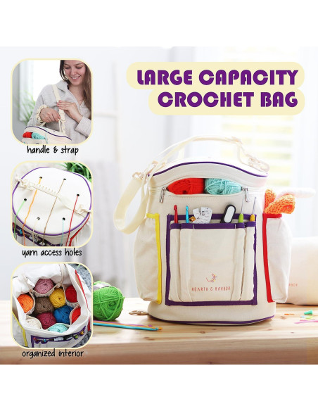 Kit de Crochet Hearth & Harbor para Principiantes - 15 Ovillos y 21 Ganchos