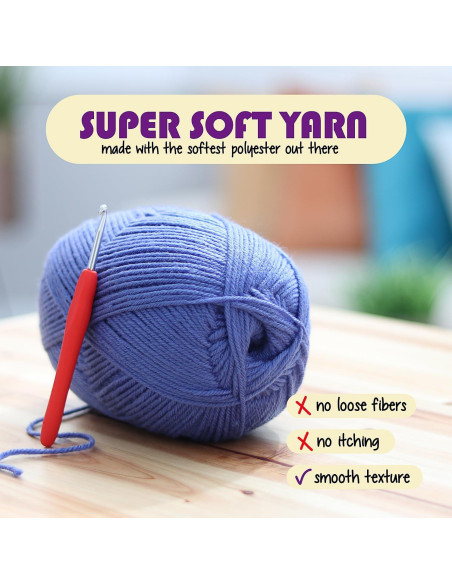 Kit de Crochet Hearth & Harbor para Principiantes - 15 Ovillos y 21 Ganchos