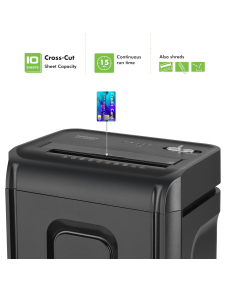 Aurora AU1035XA Trituradora de Papel y Tarjetas Corte Cruzado 10 Hojas